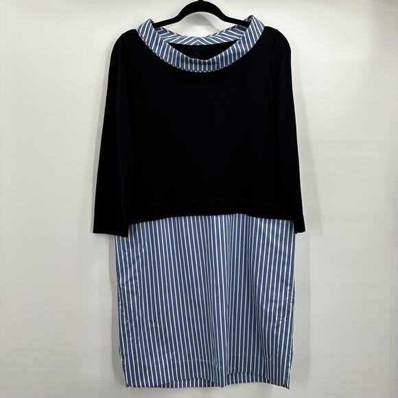 COS Dresses & Skirts - COS Dress Womens Small Striped Cowl Neck Midi Long Sleeve Casual